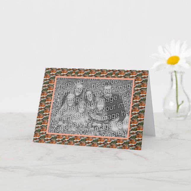 Persikofärgad Rosknopp Blommig Personlig Foto  Kort (Liten växt)