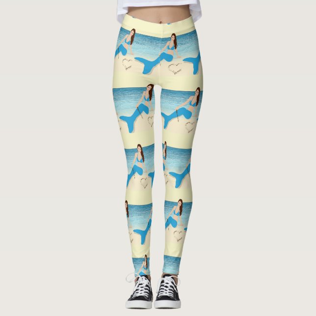 Persikofärgad Sjöjungfru Valentine Thunder_Cove Leggings (Framsida)