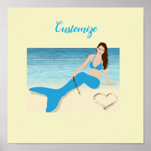Persikofärgad Sjöjungfru Valentine Thunder_Cove Poster