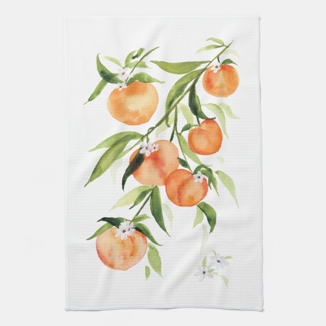 Persikofärgad sommarfrukt Kitchen Towel Kökshandduk (Vertikal)