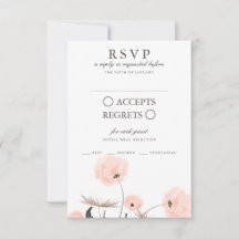 Persikofärgad Vattenfärg Mårsipp RSVP-kort för brö