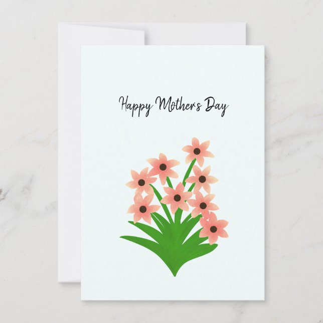 Persikofärgade blommor Grattiskort Tack Kort (Framsida)