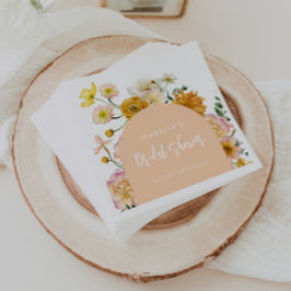 Persikofärgade Bröllopsdusch med Blommig Båge Pappersservett