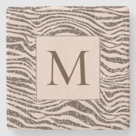  persikofärgat brun Zebra Glitter     Stenunderlägg