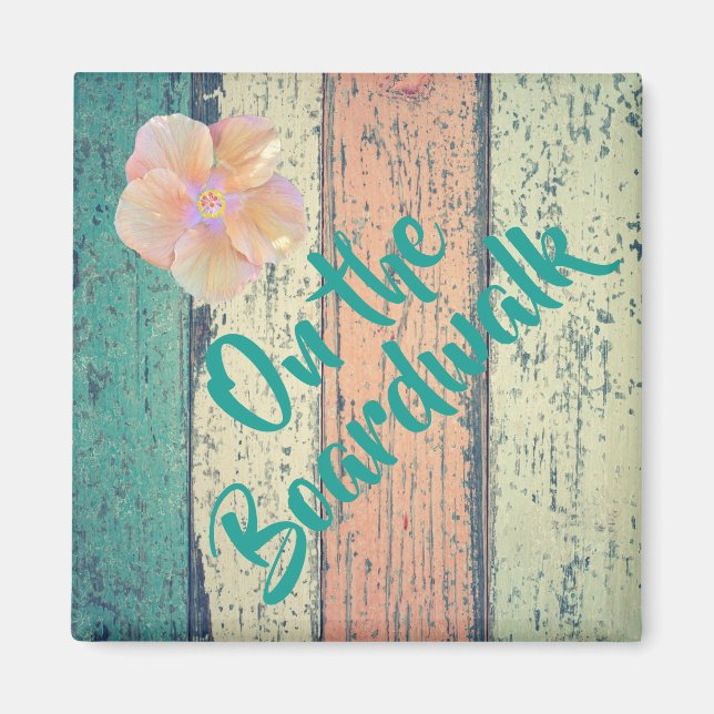 Persikofärgat trä (strandat) magnet (Framsidan)