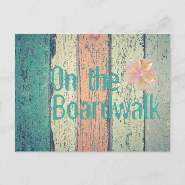 Persikofärgat trä (strandat) vykort (Framsida)