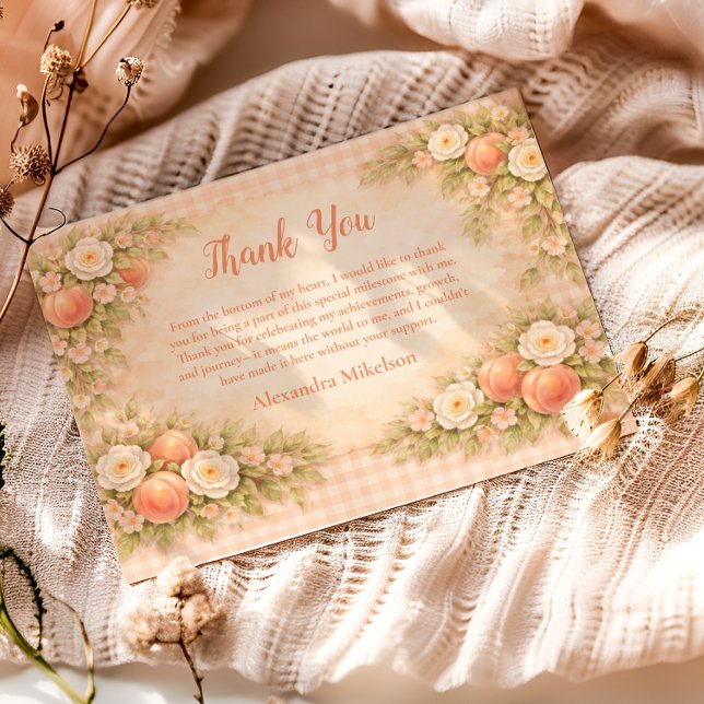 Persikofirst Födselsdag Tack Kort (Skapare uppladdad)