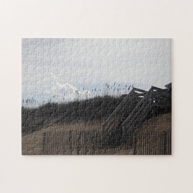 Persikofoto med havsgräs och Trappor Pussel (Horisontell)