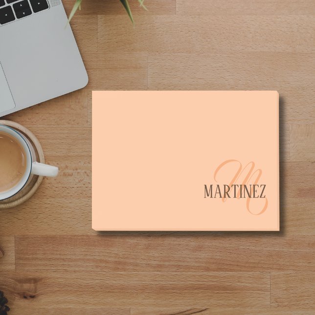 Persikofuzz Elegant Personlig Namn  Post-it Block (Skapare uppladdad)