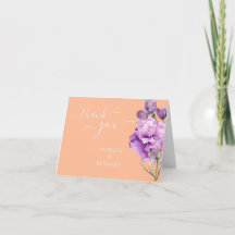 Persikofuzz och Lila Akvarell Blommig Bröllop