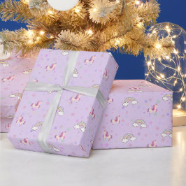 Persikofy Unicorn Himlar Presentinslagspapper Presentpapper