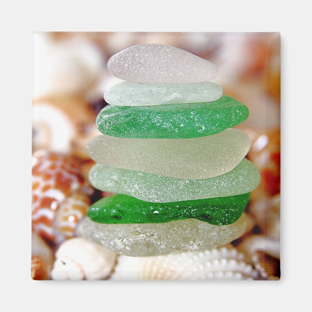 Persikoglas på Seashells Magnet (Framsidan)