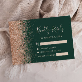 Persikoglitter Smaragdgrön Bröllop OSA Kort