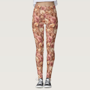 Persikogymnasiets klänning Vit näckros Blomma Exam Leggings