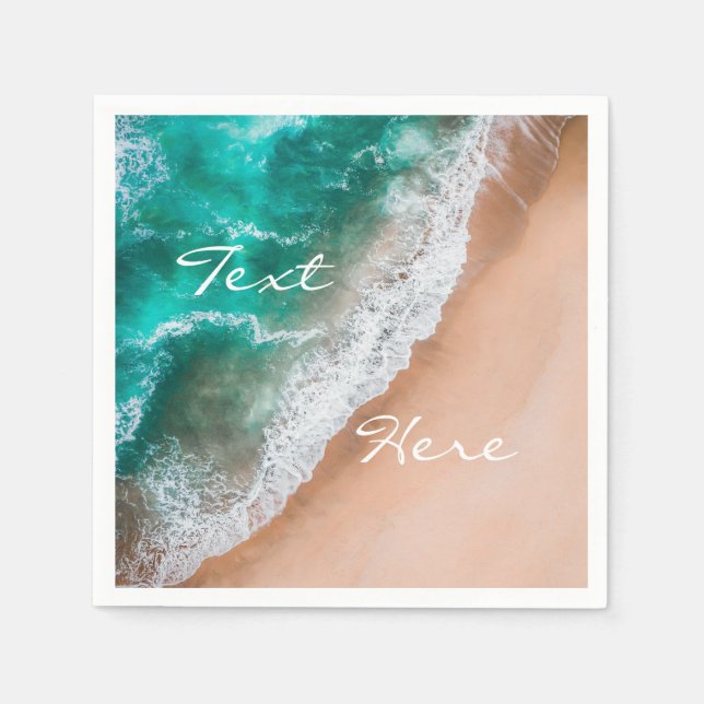 Persikohavet vatten på sommaren med kustsand pappersservett (Framsidan)