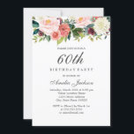 persikoisk botanisk Blommigt 60:e födelsedagen Inbjudningar<br><div class="desc">Mer söt blommigt Birthday Bjud i Little Bayleigh Store!</div>