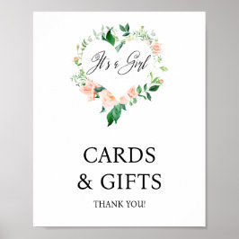 Persikokort och Blommigtar för babyskor Poster