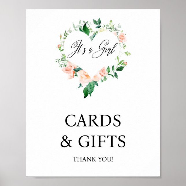 Persikokort och Blommigtar för babyskor Poster (Framsidan)