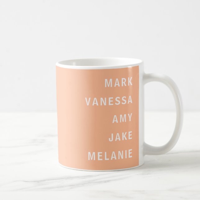 Persikonfamiljemedlemmars Namn Minimalist Kaffemugg (Höger)