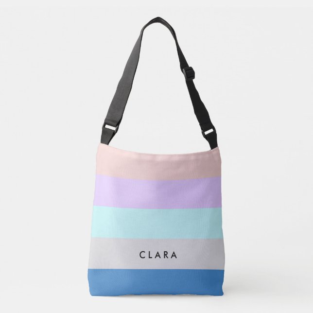 persikopersika lila mint grått blue färg block axelväska (Framsida)