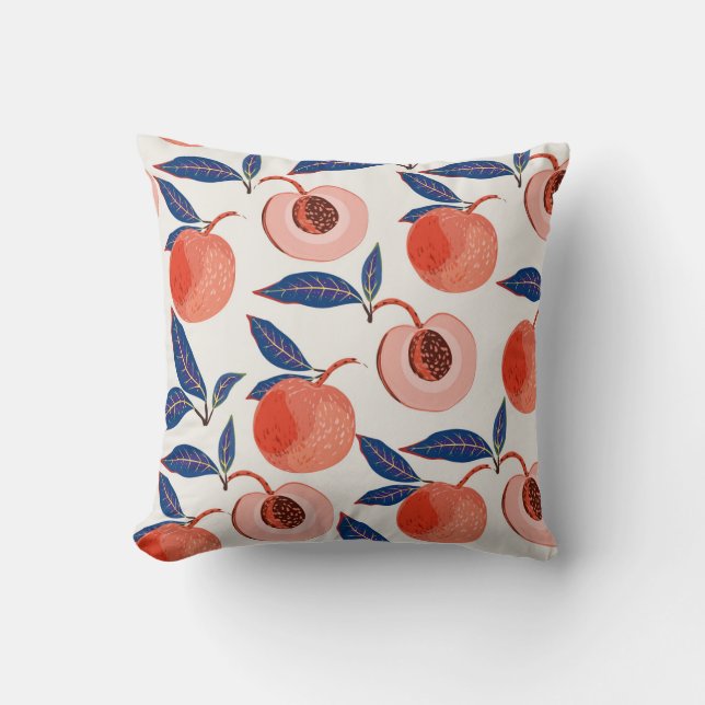 Persikor Apricot Löv Cream Background Kudde (Framsida)