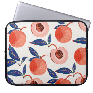Persikor Apricot Löv Cream Background Laptop Fodral