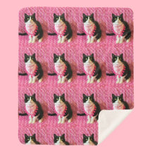 Persikor av Tuxedo Cat Medium Sherpa Blanket