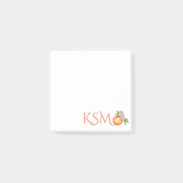 Persikor Blommar Monogram Post it Notes Post-it Block