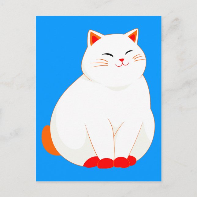 Persikor, det leende katten vykort (Framsida)