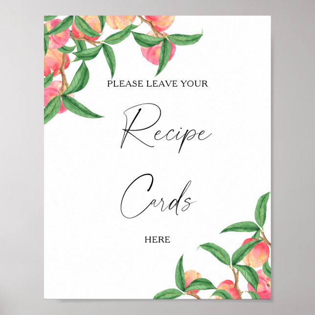 Persikor - Ditt recept-kort här Poster (Framsidan)