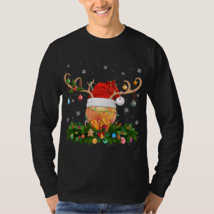 Persikor Fruit Älskare Reindeer Santa Hat Peacher T Shirt