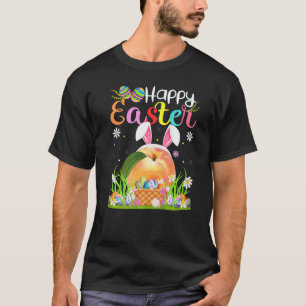 Persikor Fruit Bunny Egg Hunting Peacher Lycklig Ö T Shirt
