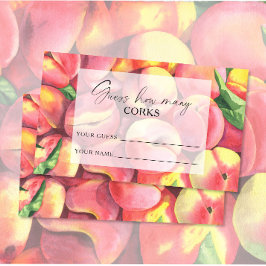 Persikor - gissa hur många korkar bröllopsspel tilläggskort