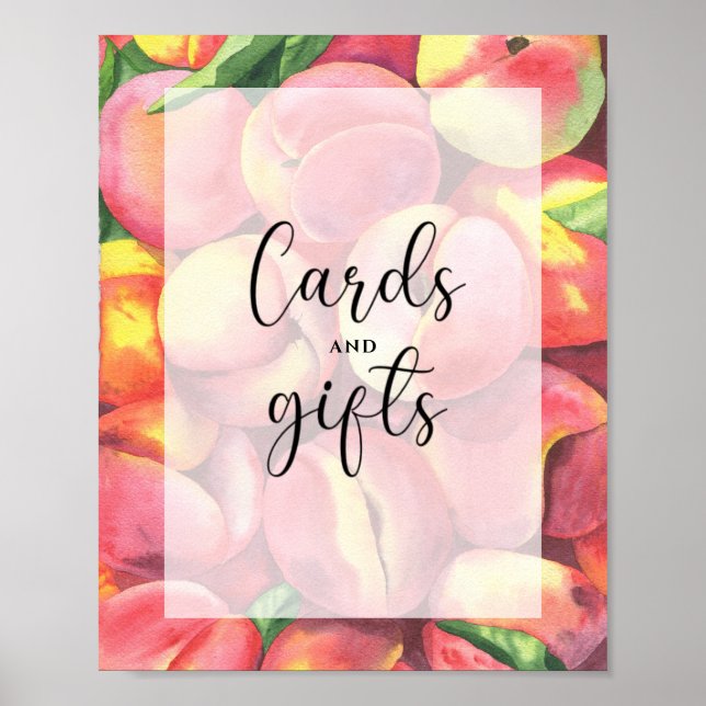 Persikor - kort och gåvor poster babydusch (Framsidan)