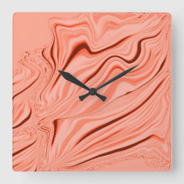 Persikor, laxkorall och rosa mix kurvor fyrkantig klocka