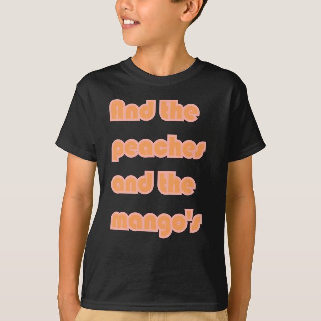 Persikor Mango's Sticker T Shirt (Framsida)
