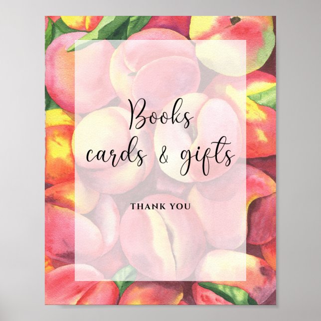 Persikor med vattenfärg - kort och gåvor poster i  (Framsidan)