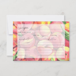 Persikor med vattenfärg - receptkort