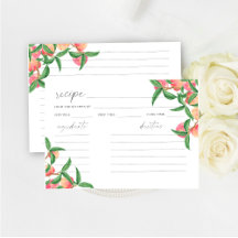 Persikor med vattenfärg - receptkort