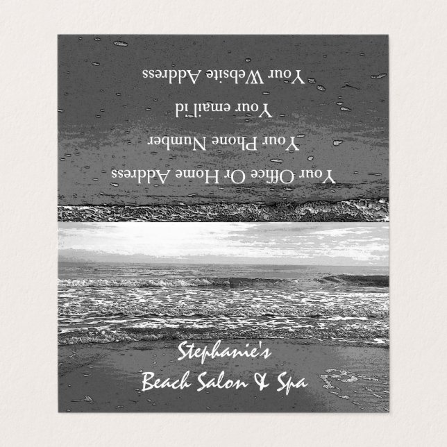 Persikor Ocean Tropical Black White Artsy Coola Visitkort (Utsida ovikt)