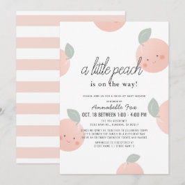 Persikor och Cream Cute Kawaii Drive by Baby Showe Inbjudningar