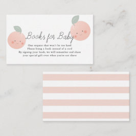 Persikor och Cream Kawaii Baby Shower Bok-begäran Tilläggskort