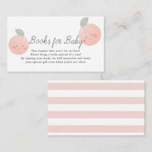 Persikor och Cream Kawaii Baby Shower Bok-begäran Tilläggskort