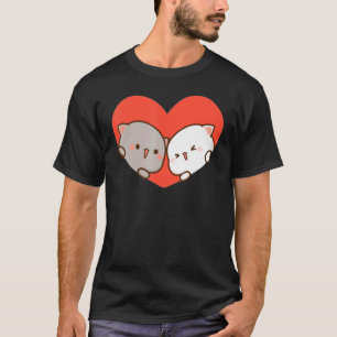 Persikor och Goma Mochi Cat Kärlek T Shirt
