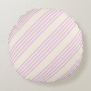 Persikor och grädde fem rand mönster rund kudde