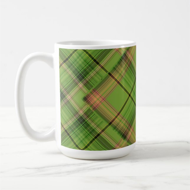 Persikor och Grönt (överlappande) Kaffemugg (Vänster)
