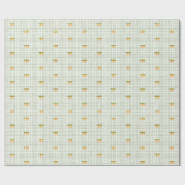 Persikor och grönt som förpackats pappert presentpapper