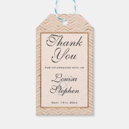 Persikor och Guld Tack Märkre Presentetikett