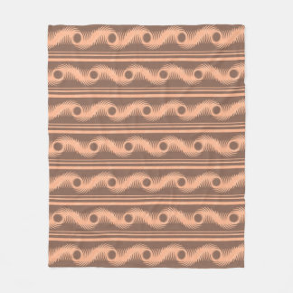 Persikor och Mocha Spiral Mönster Fleecefilt