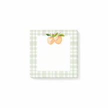 Persikor och plaid post-it notes